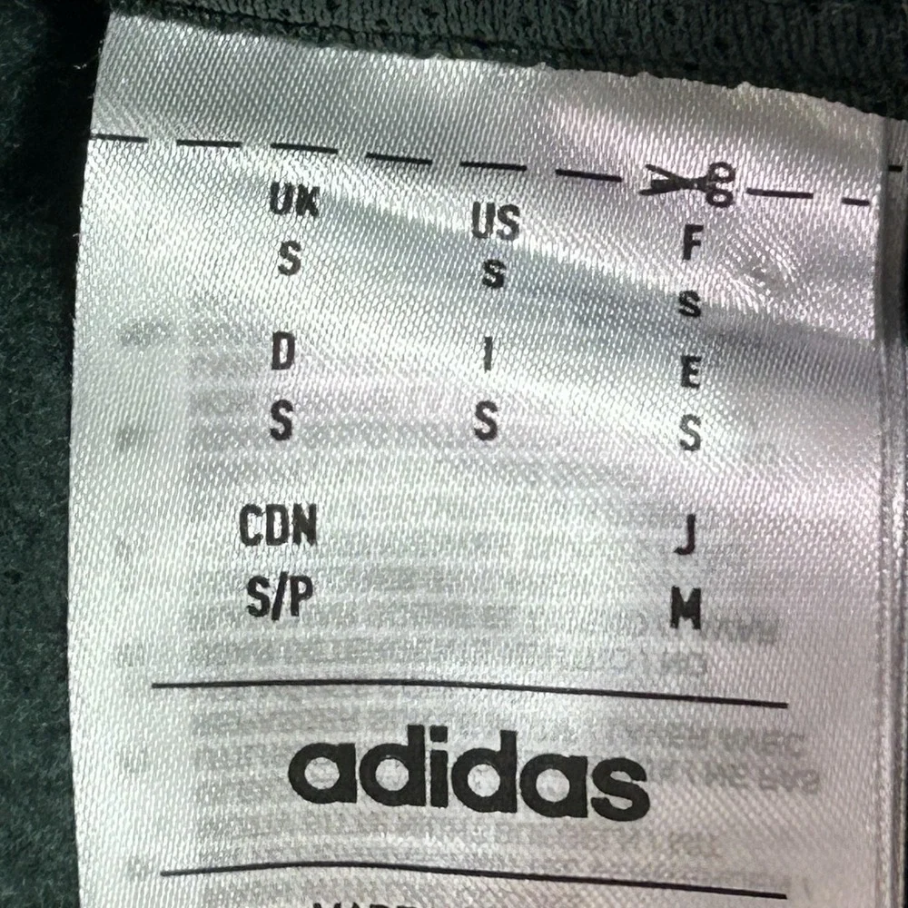 Adidas Hoodie Mens Small Green Fleece‎ Pullover Sweatshirt Chest Pocket JG8148
